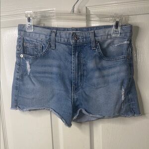 7 For All Mankind Distressed Blue Jean Shorts
